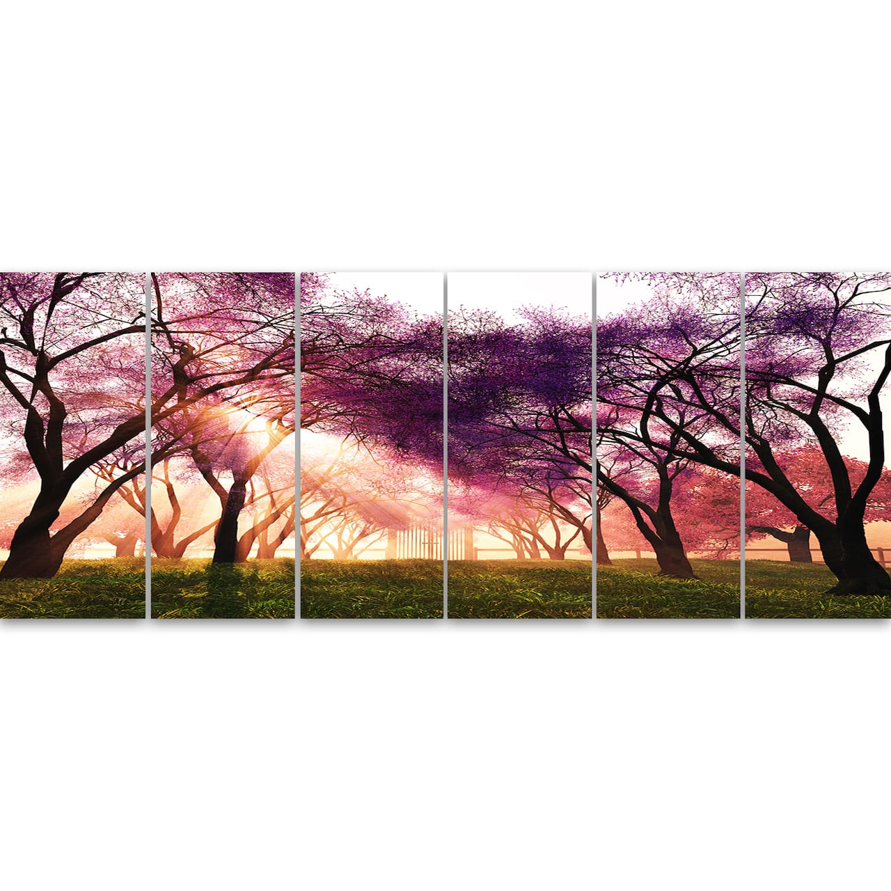 Designart - Cherry Blossoms Japan Garden - Landscape Canvas Art Print